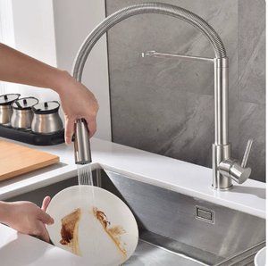 Pull Out Kitchen Faucet with 360 Rotation Stainless Steel Sink Mixer <b>Tap</b> - Product Image 5