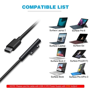 Câble de chargeur d'adaptateur d'<span class=keywords><strong>alimentation</strong></span> d'interfaces mâles type-c de haute qualité pour Microsoft <span class=keywords><strong>Surface</strong></span> <span class=keywords><strong>Pro</strong></span> 7 / 6 / 5 / 4 / 3 /Go - Product Image 5