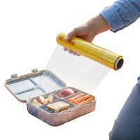 Film alimentaire en PVC de qualité alimentaire avec logo personnalisable, film alimentaire transparent en PVC pour fruits et légumes, rouleau de film alimentaire pour la cuisine et la restauration