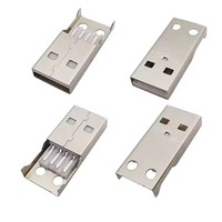Adaptor Konektor Solder Soket USB 4 Pin Tipe A Male Female Dengan Penutup Plastik Hitam Putih Tipe-A DIY Kits