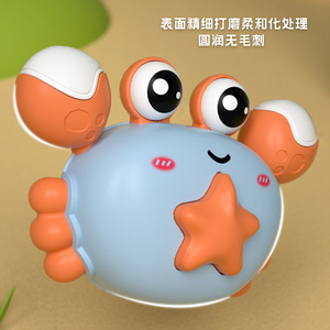 <b>Press</b> Crab Toy For Toddlers 0-3 Years Light Up Gliding Animal Shape Plastic Push Pull Toy Unisex - Product Image 4