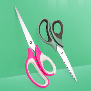 Ciseaux pour étudiants en acier inoxydable, tête droite, rose vert, usage domestique et de bureau 0208 - Product Image 1