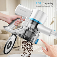 Aspirateur sans fil 38KPA pour poils d'animaux avec mode portatif pour sols durs, tapis et voitures