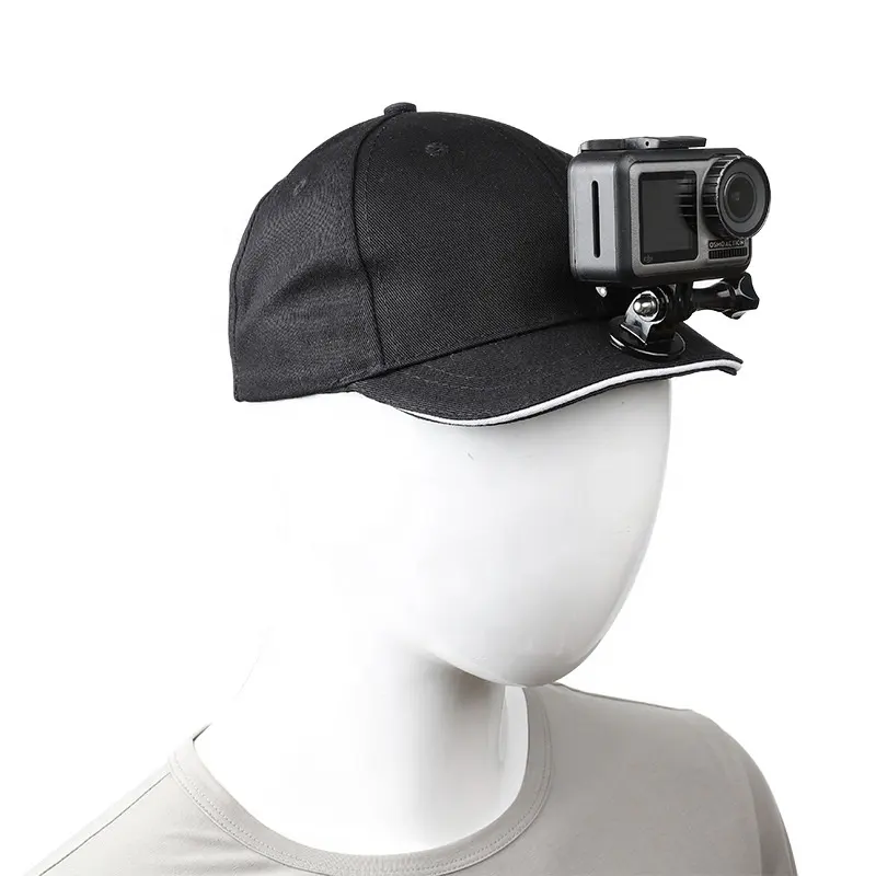 कार्रवाई कैमरा टोपी GoPro हीरो के लिए माउंट ब्रैकेट समायोज्य सिर का पट्टा टोपी माउंट 10/9/8/7/6/5 DJI OSMO कार्रवाई Insta360 एक आर