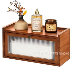 Wooden Wall Mounted Tissue Box Rectangular Multipurpose With Acrylic Door For Bathroom <b>Kitchen</b> Toilet <b>Paper</b> Storage - Product Image 4