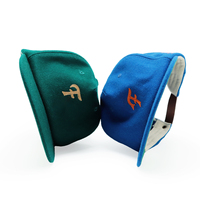 Gorra de Ala Plana sin Estructura de 5 Paneles con Correa de Cuero Ajustable en la Parte Trasera, Gorra Bordada Personalizada de Mezcla de Lana, Gorra Snapback Estilo Papá