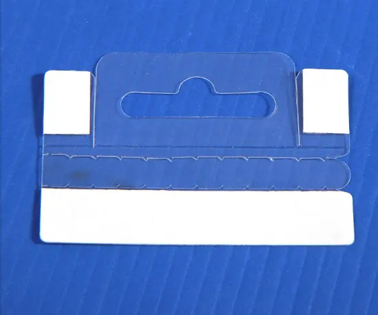 Personalizado PET adhesivo Euro agujero gancho para la caja de embalaje