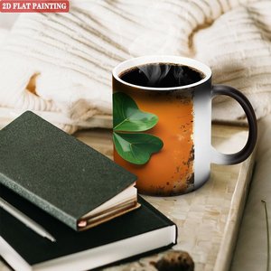 Frosted Black <b>Ceramic</b> 11oz Heat Changing Magic Mug With Anti Slip Bottom Stable Design - Product Image 3