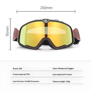 <span class=keywords><strong>Gafas</strong></span> de Motocicleta Estilo Retro, Lentes de PC de Marco Completo, Protección Contra el Viento y el Polvo, <span class=keywords><strong>Gafas</strong></span> Deportivas Resistentes a Impactos - Product Image 4