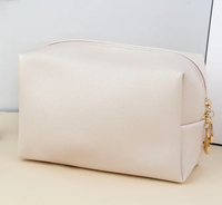 Trousse de maquillage en cuir à logo personnalisé sac de voyage à roulettes pochette de maquillage à fermeture éclair mini pochette cosmétique échantillon gratuit