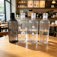 Nueva Botella de Agua de Plástico con Diseño Moderno y Atractivo para Estudiantes, Portátil, de Material PC, con Tapa de Rosca para Beber Directamente