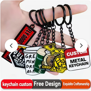Giá rẻ Tùy chỉnh hình Silicone 2D 3D Key chủ cá nhân logo mềm PVC cao su Keychain dễ thương - Product Image 5