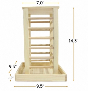Mangeoire à foin pour lapin en bois massif inachevé Rectangle Boîte à nourriture en bambou Mangeoire pour lapin pour petit animal en gros - Product Image 3