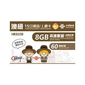 Australia And New Zealand 15Days Voice 8GB Data Network Service Best Selling International Mobile Phone Programmable Sim Cards