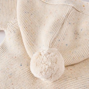 Cardigan pour bébé style japonais en coton épais 100 % avec capuche et pompon, anti-plis et respirant - Product Image 4