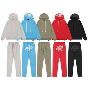 Conjunto de Sudadera con Capucha de Algodón Personalizada al por Mayor, de Diseño Extragrande, Larga, Transpirable, con Estampado Digital, Calcomanía y Parche Bordado, Estilo Casual - Product Image 1