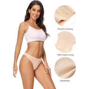 Braguitas de Bikini para Mujer, Sin Costuras, Transpirables, Estilo Hipster, Paquete de 5, Cintura Media, Spandex y Nailon, Cómodas - Product Image 4