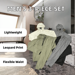 Conjunto Deportivo de 3 Piezas para Hombre, Chaqueta con Capucha y Pantalones, Resistente al Viento, Transpirable, de Secado Rápido, para Deportes al Aire Libre de Primavera - Product Image 2