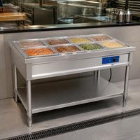 Table chauffante isotherme en acier inoxydable 201 pour la restauration rapide, idéale pour la cuisson des plats mijotés, avec couvercle de protection anti-coupure pour les mains