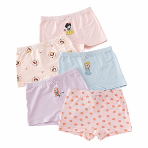 Braguitas tipo bóxer de algodón puro para niñas, sin costuras, suaves, transpirables, ropa interior plana para niñas pequeñas, uso diario de verano - Product Image 1