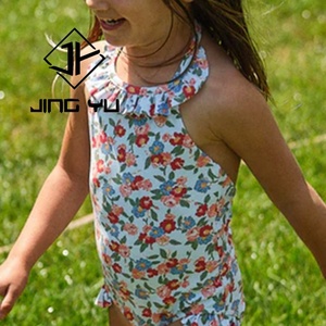 Traje de Baño Profesional Nuevo 2025, Bikini Floral con Cuello Halter para Niñas, Traje de Baño de una Pieza de Poliéster Reciclado Personalizado - Product Image 2