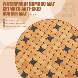 Alfombra de <span class=keywords><strong>Baño</strong></span> de Bambú de 2 Piezas de Secado Rápido <span class=keywords><strong>para</strong></span> Piscina y Spa, con Base Antideslizante - Product Image 4