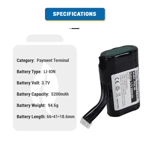 Nhà Máy Bán buôn OEM Li-ion 3.7V <span class=keywords><strong>5200mAh</strong></span> GX02 POS thiết bị đầu cuối Pin cho nexgo GX02 N3 N5 POS thiết bị đầu cuối di động - Product Image 2