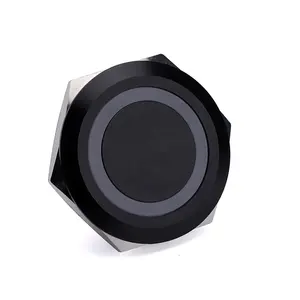 कोमल स्पर्श पुश बटन 30mm क्षणिक रीसेट कम शारीरिक धातु आरजीबी प्रबुद्ध काले खोल अनुकूलित स्विच