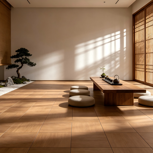 Carrelage en porcelaine imitation <span class=keywords><strong>parquet</strong></span> bois de luxe 800x800 9mm d'épaisseur, finition mate antidérapante, résistant à l'usure, antibactérien, garantie 5 ans - Product Image 4
