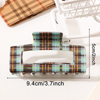 Jepit Rambut Kotak-kotak Gaya Korea, Motif Plaid Berongga, Aksesoris Rambut Fashion untuk Wanita, Penataan Rambut Sehari-hari