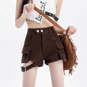 Female Short <b>Jeans</b> Pants Y2k Summer <b>With</b> <b>Waist</b> Pocket Retro Women's Denim Shorts To Wear Normal Outfits Youthful XL Streetwear - Product Image 5