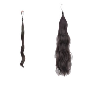 Self-Tied Bun Hair <b>Tie</b> For Women High Temperature Wire Material Natural Look Updo Ponytail Style Any Face Shape - Product Image 2