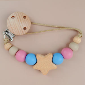 Artículo más vendido, estrella de cinco puntas de haya, cadena anticaída de grado alimenticio, cadena para chupete - Product Image 6