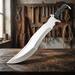Couteau Bowie de chasse personnalisé fait main avec lame en acier inoxydable et manche en bois, fourreau en cuir, OEM par Knives Maker - Product Image 3