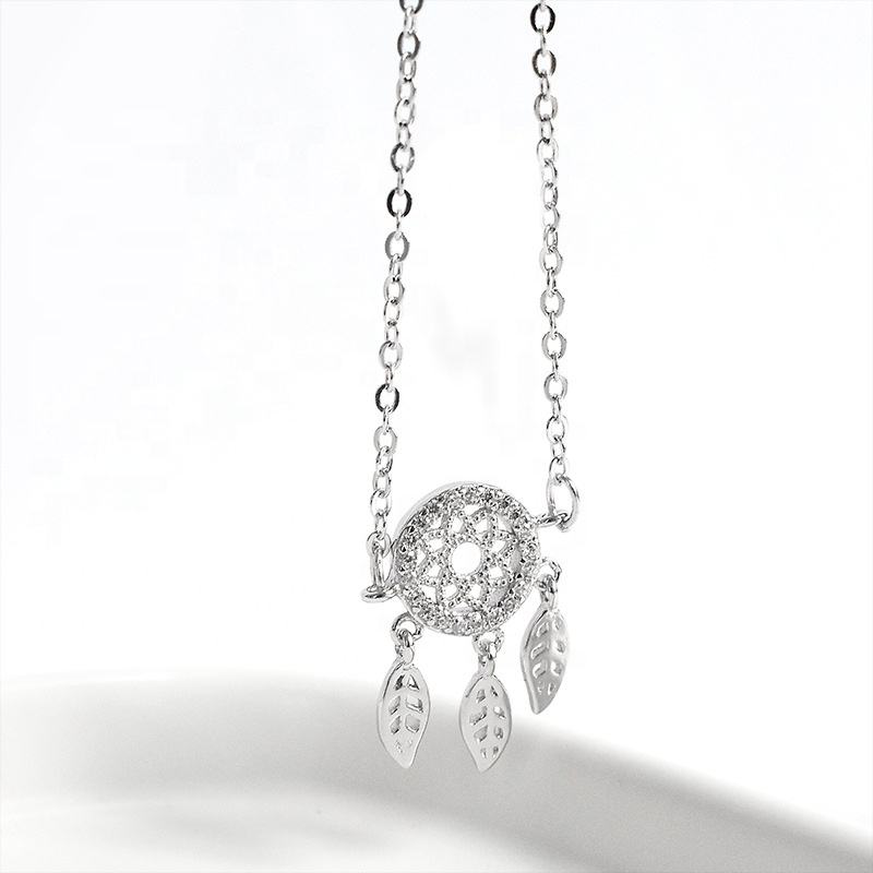 Fashion S925 Sterling Silver Dream Catch Anklet Dangle Flower