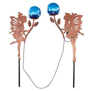 Lampes solaires de jardin féeriques, piquets en métal, décoration LED pour patio extérieur, pelouse, lot de 2 - Product Image 1