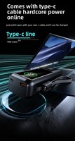 Banco de Energía Portátil para Laptop de 20000mAh con Carga Rápida de 100W, Pantalla LED, Material de PVC, Tecnología GaN y Cable
