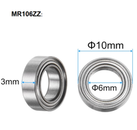 Roulement à billes à gorge profonde MR106ZZ pour poignée dentaire, 6x10x3mm, en acier chromé, mini-roulement pour micromoteurs