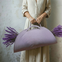 Sac à fleurs en jute au design personnalisé, cadeau pour la fête des mères, cadeau de pendaison de crémaillère style bohème, sac de transport pour fleurs, panier de récolte, paniers à légumes