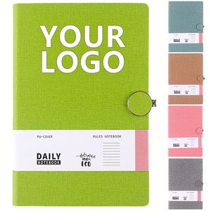 Linen Grain Soft Touch Custom Logo Printing Brand <b>Notebook</b> Pu Hardcover A5 Cahier With Box - Product Image 1