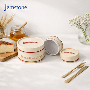 Boîte cylindrique en carton personnalisée de qualité alimentaire pour gâteau basque, dessert, emballage de luxe pour cheesecake, tube en papier kraft - Product Image 2
