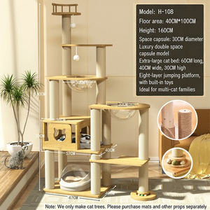 <span class=keywords><strong>Arbre</strong></span> à <span class=keywords><strong>chat</strong></span> en bois écologique de style <span class=keywords><strong>simple</strong></span>, nid supérieur, structure d'escalade, <span class=keywords><strong>arbre</strong></span> à <span class=keywords><strong>chat</strong></span> familial d'intérieur - Product Image 6