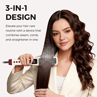 Lisseur à cheveux en céramique infrarouge à ions négatifs, vapeur électrique, chauffage rapide, design portable, écran LCD
