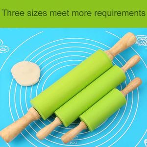 Fondant Cake Dough Roller Cooking <b>Tools</b> Silicone Cookies Biscuit Embossing Bakeware Non-Stick <b>Rolling</b> Pin Pastry <b>Tools</b> - Product Image 2