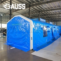 Abri gonflable extérieur de grande taille, modulaire, à colonnes d'air, pour secours d'urgence, imperméable, résistant au feu, tente de réception pour événements