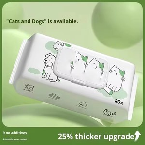 Lingettes pour animaux de compagnie Lingettes de nettoyage pour chiens Lingettes de toilettage pour animaux de compagnie Naturel OEM ODM Marque privée Biodégradable - Product Image 2