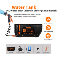 Réservoir d'eau pressurisé portable de 24 L, kit de douche extérieure alimenté par batterie à charge rapide pour le camping, la randonnée, le 4x4 tout-terrain