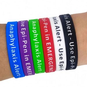 Pulsera de Silicona de Alerta a Reacciones Alérgicas, Prevención de Enfermedades, Advertencia Médica Hospitalaria, Pulseras de Goma con Frases, Regalos Promocionales - Product Image 6