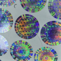 Autocollant holographique anti-contrefaçon, autocollant holographique 3D couleur, étiquette holographique avec code QR, autocollant holographique transparent