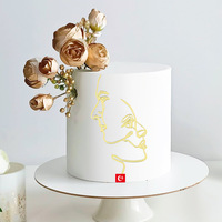 Lignes minimalistes acrylique miroir pâte gâteau décoration saint valentin cuisson plug-in gros gâteau topper